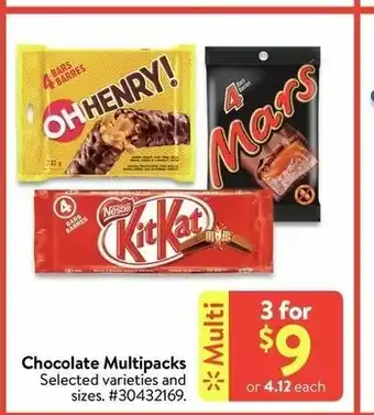 Walmart Chocolate Multipacks offer