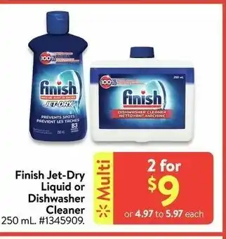 Walmart Finish Jet-Dry Liquid or Dishwasher Cleaner offer
