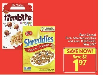 Walmart Post Cereal offer