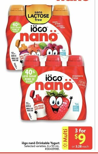 Walmart iögo nanö Drinkable Yogurt offer