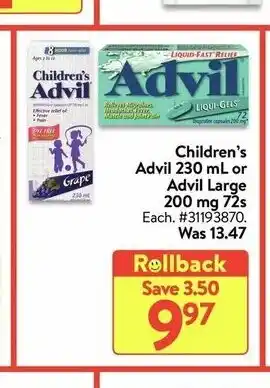 Walmart Children's Advil 230 mL offer