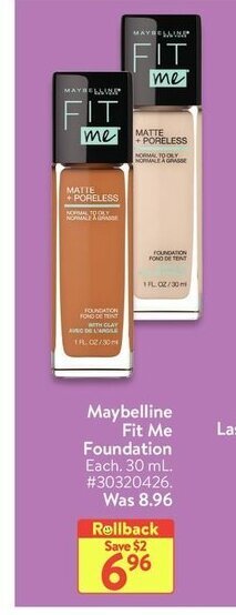 Walmart Maybelline Fit Me Foundation offer