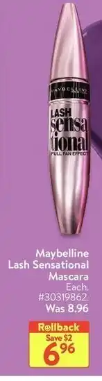 Walmart Maybeline Lash Sensational Mascara offer
