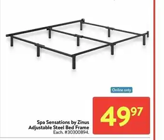 Walmart Spa Sensations By Zinus Adjustable Steel Bed Frame offer