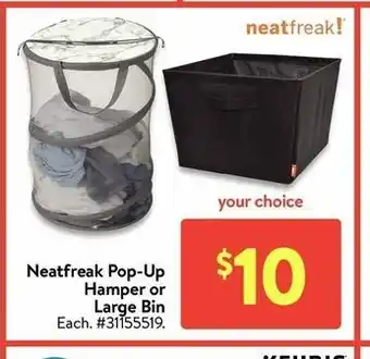 Walmart Neatfreak Pop-Up Hamper offer