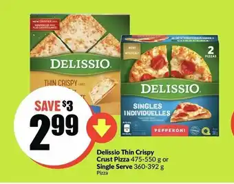 FreshCo Dellissio Thin Crispy Crust Pizza Single Serve offer