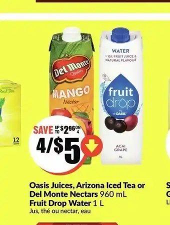FreshCo Oasis Juices,Arizona Iced Tea offer