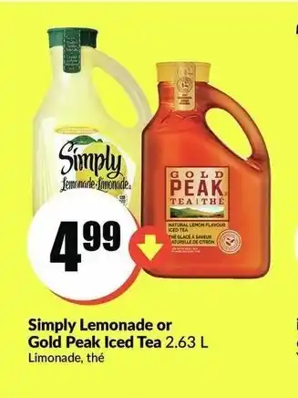 FreshCo Simply Lemonade or Gold Peak Iced tea offer
