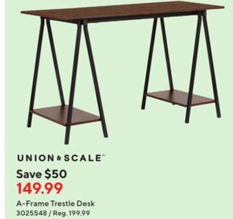 Staples Union & scale a-frame trestle desk offer