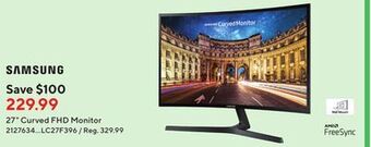 Staples Samsung 27" curved fhd monitor offer