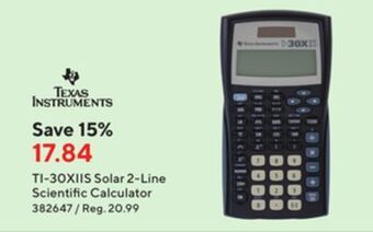 Staples Texas instruments ti-30xiis 2-line scientific calculator offer