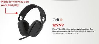 Staples Logitech zone vibe 100 lightweight wireless over ear headphones with noise canceling microphone offer