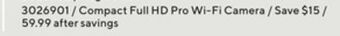 Staples D-link compact full hd pro wi-fi camera offer
