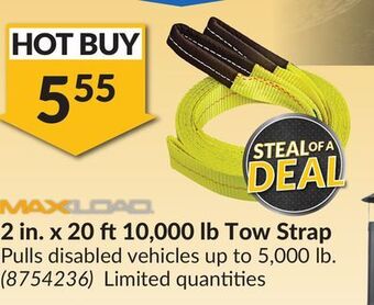 Princess Auto 2 in. x 20 ft 10,000 lb tow strap offer