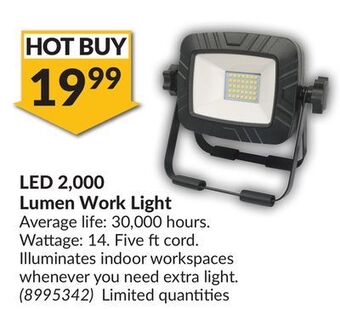 Princess Auto Led 2, 000 lumen work light offer
