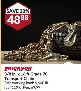 Princess Auto 3/8 in. x 16 ftgrade 70 transport chain offer