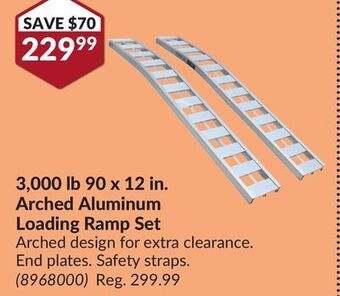 Princess Auto 90 x 12 in. arched aluminum loading ramp set offer