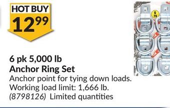 Princess Auto 6 pk 5,000 lb anchor ring set offer