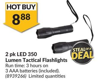 Princess Auto 2 pk led 350 lumen tactical flashlights offer