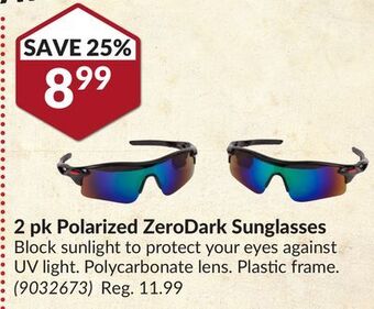 Princess Auto 2 pk polarized zerodark sunglasses offer
