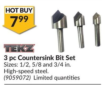 Princess Auto 3 pc countersink bit set offer