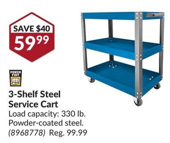 Princess Auto 3-shelf steel service cart offer