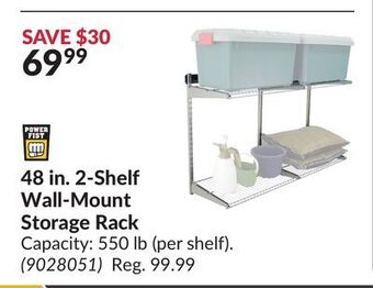 Princess Auto 48 in. 2-shelf wall-mount storage rack offer
