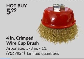 Princess Auto 4 in. crimped wire cup brush offer