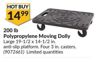 Princess Auto 200 lb polypropylene moving dolly offer