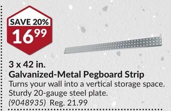 Princess Auto 3 x 42 in. galvanized-metal pegboard strip offer