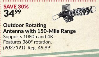 Princess Auto Outdoor rotating antenna with 150-mile range offer