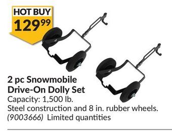 Princess Auto 2 pc snowmobile drive-on dolly set offer