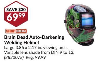 Princess Auto Brain dead auto-darkening welding helmet offer