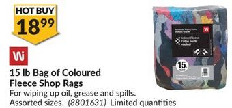 Princess Auto 15 lb bag of coloured fleece shop rags offer