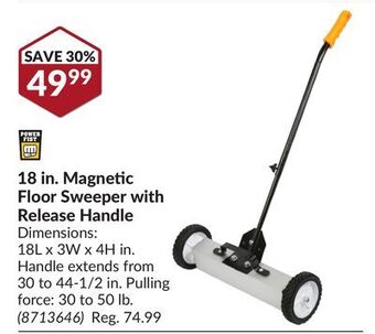 Princess Auto 18 in. magnetic floor sweeper with release handle offer