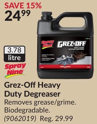 Princess Auto Grez-off heavy duty degreaser offer
