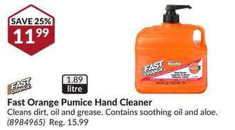 Princess Auto Fast orange pumice hand cleaner offer
