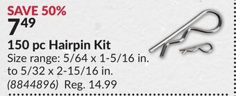 Princess Auto 150 pc hairpin kit offer