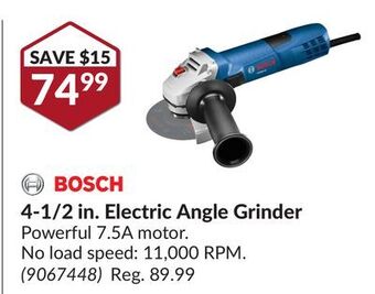 Princess Auto 4-1/2 in. electric angle grinder offer