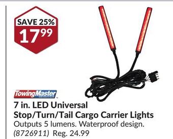 Princess Auto 7 in. led universal stop/turn/tail cargo carrier lights offer