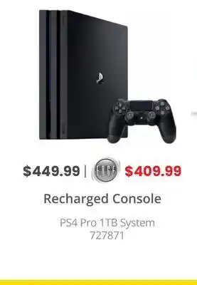 GameStop Recharged console ps4 pro 1tb system offer