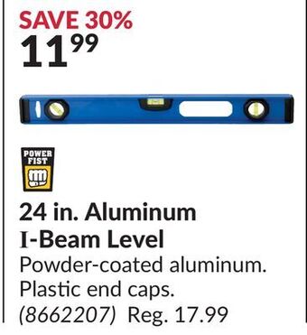 Princess Auto 24 in. aluminum i-beam level offer