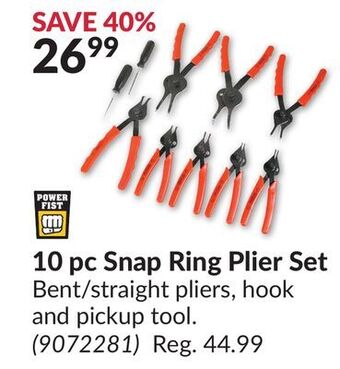 Princess Auto 10 pc snap ring plier set offer