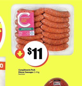 FreshCo Compliments Pork Dinner Sausages offer