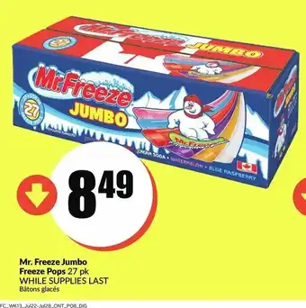 FreshCo Mr. Freeze Jumo Freeze Pops offer
