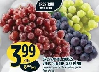 Marché Adonis Large Red, Green or Black Seedless Grapes offer