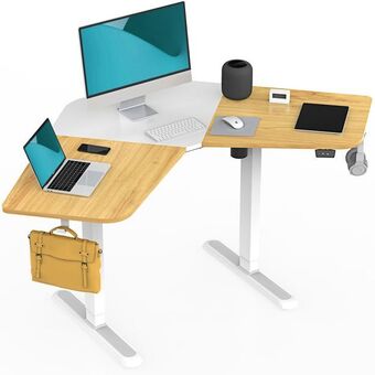 Best Buy Fitueyes l-shaped electric standing desk 47.2'' full adjustable sit stand desk/corner table, ergonomic computer workstation f offer