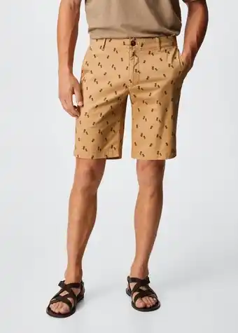Mango Printed cotton bermuda shorts offer