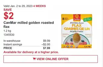 Costco Canmar milled golden roasted flax offer
