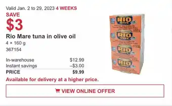 Costco Rio mare tuna in olive oil offer